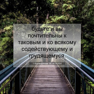 Picture 07 - 1 Коринфянам 16:16 RUSV - будьте и вы почтительны к - Bible Verse Picture