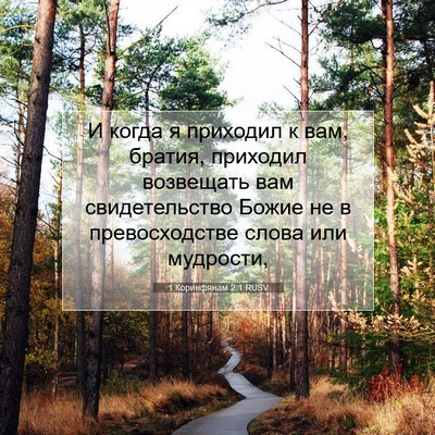 Picture 07 - 1 Коринфянам 2:1 RUSV - И когда я приходил к вам, - Bible Verse Picture