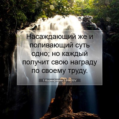 Picture 07 - 1 Коринфянам 3:8 RUSV - Насаждающий же и - Bible Verse Picture