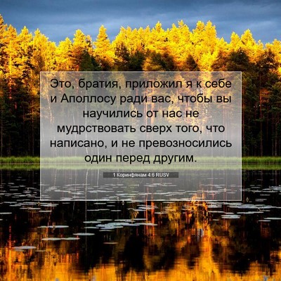 Picture 07 - 1 Коринфянам 4:6 RUSV - Это, братия, приложил я к - Bible Verse Picture