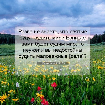 Picture 07 - 1 Коринфянам 6:2 RUSV - Разве не знаете, что святые - Bible Verse Picture