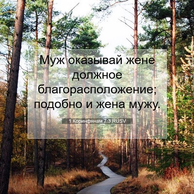 Picture 07 - 1 Коринфянам 7:3 RUSV - Муж оказывай жене должное - Bible Verse Picture