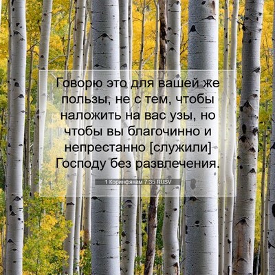 Picture 07 - 1 Коринфянам 7:35 RUSV - Говорю это для вашей же - Bible Verse Picture