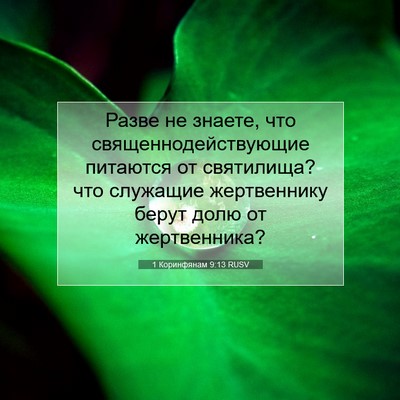 Picture 07 - 1 Коринфянам 9:13 RUSV - Разве не знаете, что - Bible Verse Picture