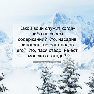 Picture 07 - 1 Коринфянам 9:7 RUSV - Какой воин служит - Bible Verse Picture