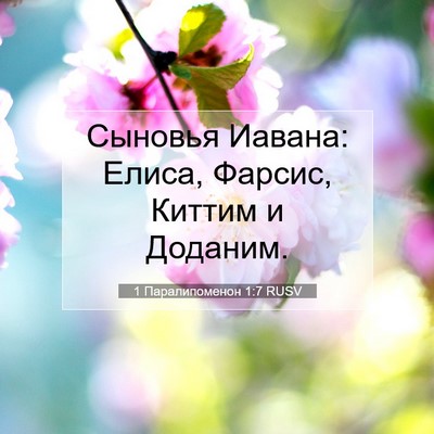 Picture 07 - 1 Паралипоменон 1:7 RUSV - Сыновья Иавана: Елиса, - Bible Verse Picture