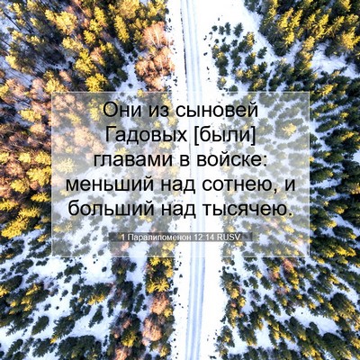 Picture 07 - 1 Паралипоменон 12:14 RUSV - Они из сыновей Гадовых - Bible Verse Picture