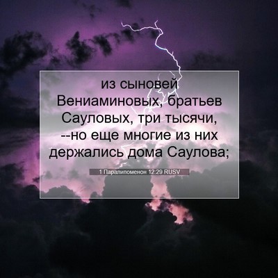Picture 07 - 1 Паралипоменон 12:29 RUSV - из сыновей Вениаминовых, - Bible Verse Picture