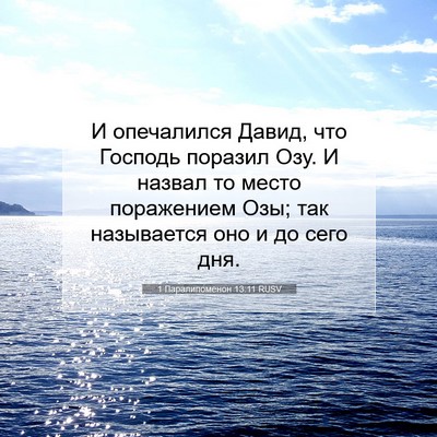 Picture 07 - 1 Паралипоменон 13:11 RUSV - И опечалился Давид, что - Bible Verse Picture