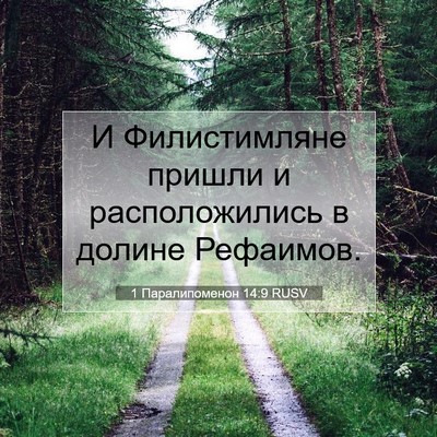 Picture 07 - 1 Паралипоменон 14:9 RUSV - И Филистимляне пришли и - Bible Verse Picture