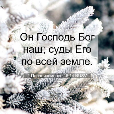 Picture 07 - 1 Паралипоменон 16:14 RUSV - Он Господь Бог наш; суды - Bible Verse Picture