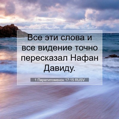Picture 07 - 1 Паралипоменон 17:15 RUSV - Все эти слова и все видение - Bible Verse Picture