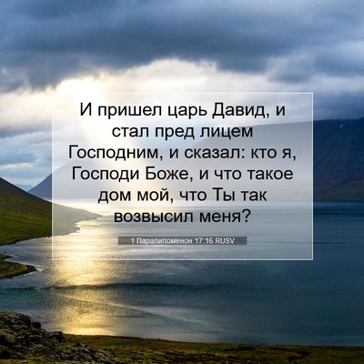 Picture 07 - 1 Паралипоменон 17:16 RUSV - И пришел царь Давид, и стал - Bible Verse Picture
