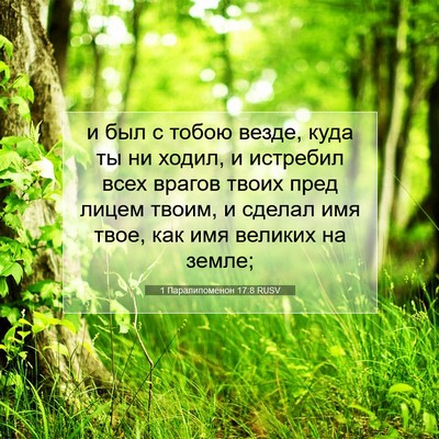 Picture 07 - 1 Паралипоменон 17:8 RUSV - и был с тобою везде, куда ты - Bible Verse Picture