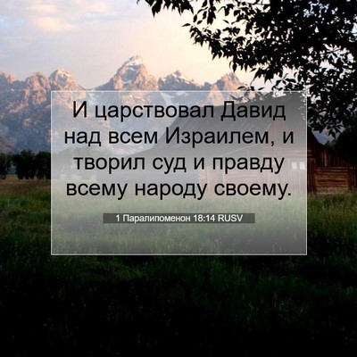 Picture 07 - 1 Паралипоменон 18:14 RUSV - И царствовал Давид над - Bible Verse Picture