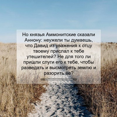 Picture 07 - 1 Паралипоменон 19:3 RUSV - Но князья Аммонитские - Bible Verse Picture