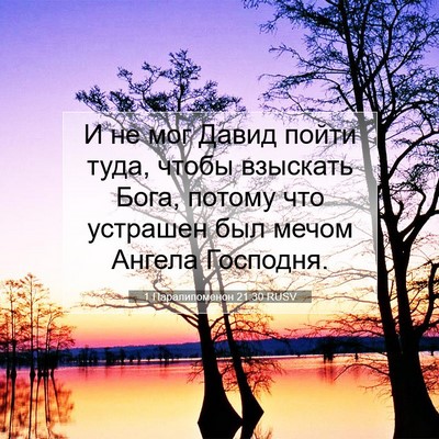 Picture 07 - 1 Паралипоменон 21:30 RUSV - И не мог Давид пойти туда, - Bible Verse Picture
