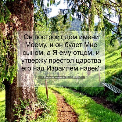 Picture 07 - 1 Паралипоменон 22:10 RUSV - Он построит дом имени - Bible Verse Picture