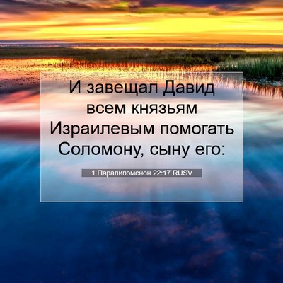 Picture 07 - 1 Паралипоменон 22:17 RUSV - И завещал Давид всем - Bible Verse Picture
