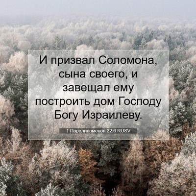Picture 07 - 1 Паралипоменон 22:6 RUSV - И призвал Соломона, сына - Bible Verse Picture