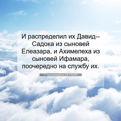 Picture 07 - 1 Паралипоменон 24:3 RUSV - И распределил их - Bible Verse Picture