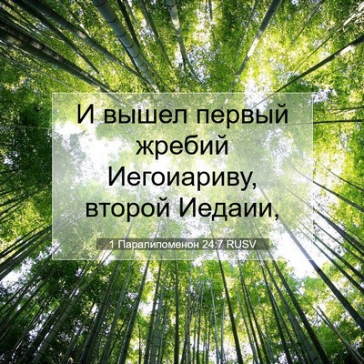 Picture 07 - 1 Паралипоменон 24:7 RUSV - И вышел первый жребий - Bible Verse Picture