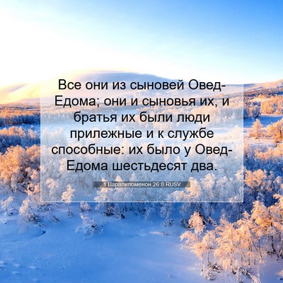 Picture 07 - 1 Паралипоменон 26:8 RUSV - Все они из сыновей - Bible Verse Picture