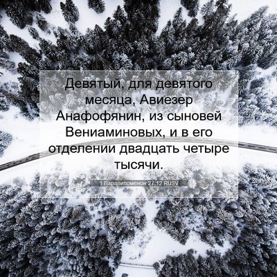 Picture 07 - 1 Паралипоменон 27:12 RUSV - Девятый, для девятого - Bible Verse Picture