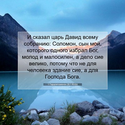 Picture 07 - 1 Паралипоменон 29:1 RUSV - И сказал царь Давид всему - Bible Verse Picture