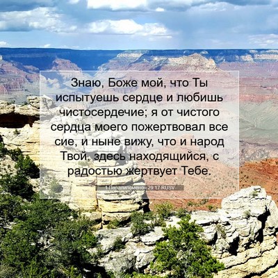 Picture 07 - 1 Паралипоменон 29:17 RUSV - Знаю, Боже мой, что Ты - Bible Verse Picture