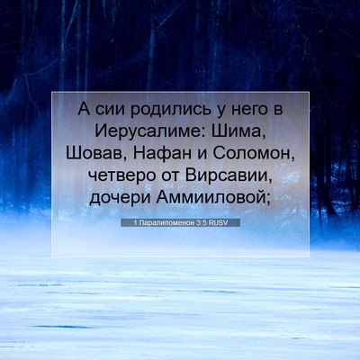 Picture 07 - 1 Паралипоменон 3:5 RUSV - А сии родились у него в - Bible Verse Picture