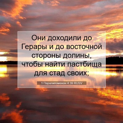 Picture 07 - 1 Паралипоменон 4:39 RUSV - Они доходили до Герары и до - Bible Verse Picture