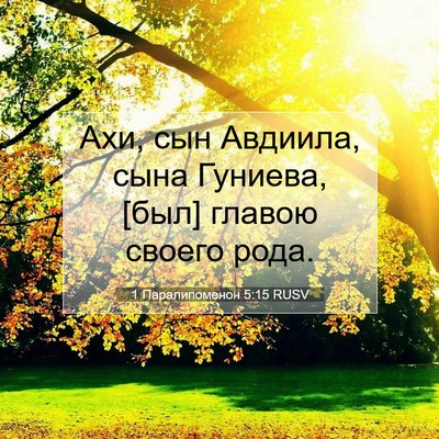 Picture 07 - 1 Паралипоменон 5:15 RUSV - Ахи, сын Авдиила, сына - Bible Verse Picture