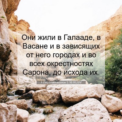 Picture 07 - 1 Паралипоменон 5:16 RUSV - Они жили в Галааде, в - Bible Verse Picture