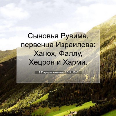 Picture 07 - 1 Паралипоменон 5:3 RUSV - Сыновья Рувима, первенца - Bible Verse Picture