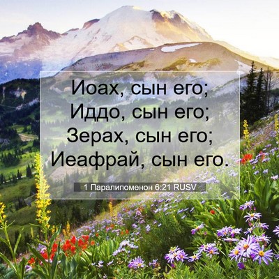 Picture 07 - 1 Паралипоменон 6:21 RUSV - Иоах, сын его; Иддо, сын его; - Bible Verse Picture