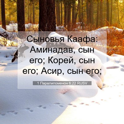 Picture 07 - 1 Паралипоменон 6:22 RUSV - Сыновья Каафа: Аминадав, - Bible Verse Picture