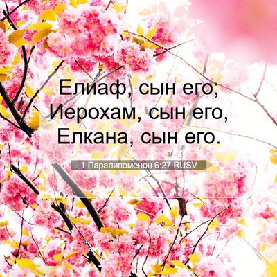 Picture 07 - 1 Паралипоменон 6:27 RUSV - Елиаф, сын его; Иерохам, сын - Bible Verse Picture