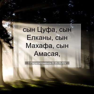 Picture 07 - 1 Паралипоменон 6:35 RUSV - сын Цуфа, сын Елканы, сын - Bible Verse Picture