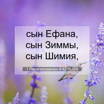 Picture 07 - 1 Паралипоменон 6:42 RUSV - сын Ефана, сын Зиммы, сын - Bible Verse Picture