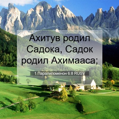 Picture 07 - 1 Паралипоменон 6:8 RUSV - Ахитув родил Садока, Садок - Bible Verse Picture