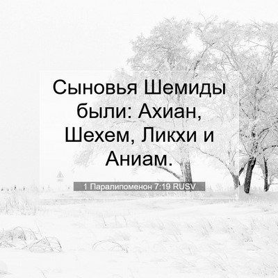 Picture 07 - 1 Паралипоменон 7:19 RUSV - Сыновья Шемиды были: Ахиан, - Bible Verse Picture