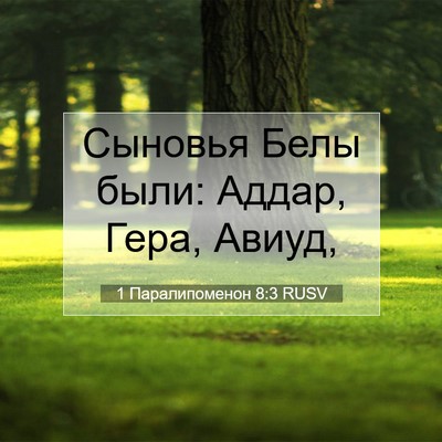 Picture 07 - 1 Паралипоменон 8:3 RUSV - Сыновья Белы были: Аддар, - Bible Verse Picture