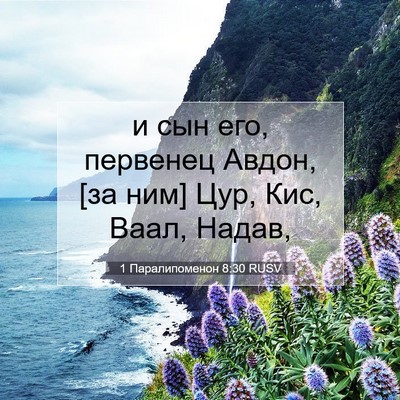 Picture 07 - 1 Паралипоменон 8:30 RUSV - и сын его, первенец Авдон, - Bible Verse Picture
