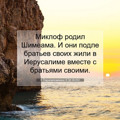 Picture 07 - 1 Паралипоменон 9:38 RUSV - Миклоф родил Шимеама. И они - Bible Verse Picture