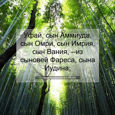 Picture 07 - 1 Паралипоменон 9:4 RUSV - Уфай, сын Аммиуда, сын Омри, - Bible Verse Picture
