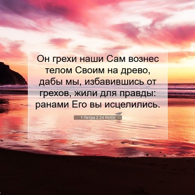 Picture 07 - 1 Петра 2:24 RUSV - Он грехи наши Сам вознес - Bible Verse Picture