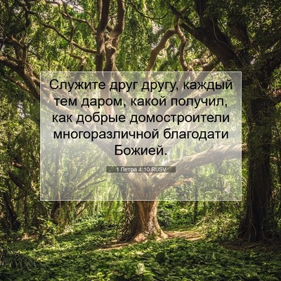 Picture 07 - 1 Петра 4:10 RUSV - Служите друг другу, каждый - Bible Verse Picture