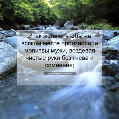 Picture 07 - 1 Тимофею 2:8 RUSV - Итак желаю, чтобы на всяком - Bible Verse Picture