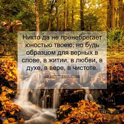 Picture 07 - 1 Тимофею 4:12 RUSV - Никто да не пренебрегает - Bible Verse Picture